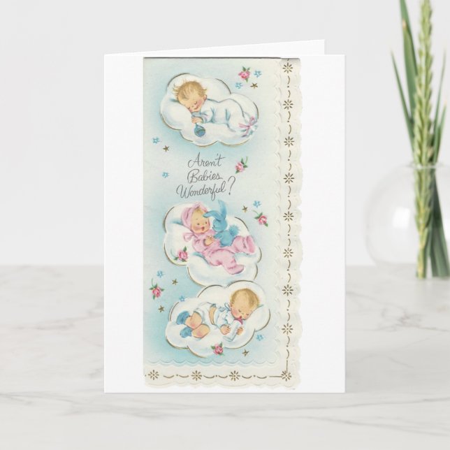 Carte Vintage "Bébés merveilleux" (Devant)