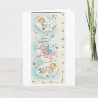 Carte Vintage "Bébés merveilleux"