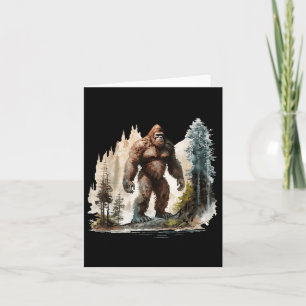 Carte Vintage Bigfoot les années 70 Retro Forest Sasquat