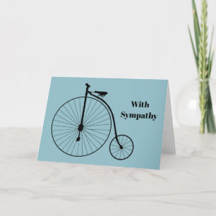 Carte Vintage Blue High Wheel Bicycle Sympathy