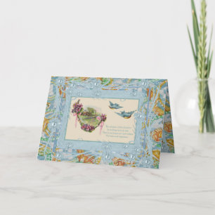 Carte vintage Bluebirds Meilleurs voeux