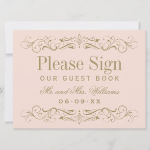 Carte Vintage Blush Antique Flourish Mariage Livre d'inv
