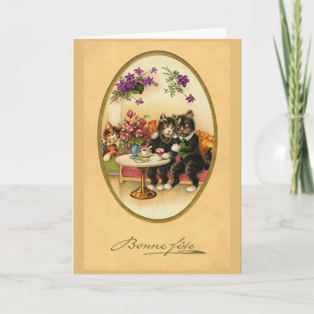 Carte Vintage - Bonne Fete - Joyeux anniversaire !, (Devant)
