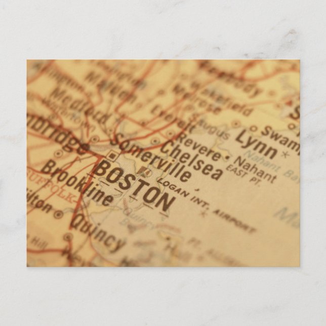 Carte Vintage BOSTON (Devant)