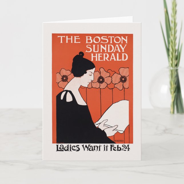 Carte Vintage Boston Sunday Herald (Devant)