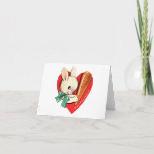 Carte Vintage Bunny Valentine