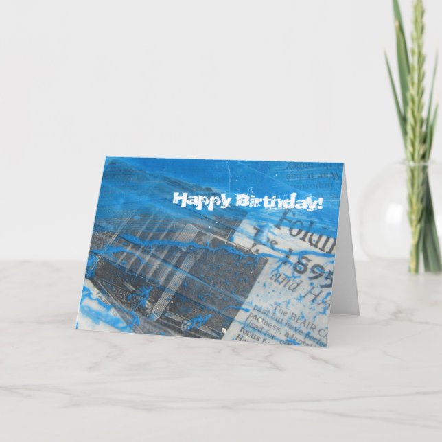 Carte Vintage Camera Grunge, Joyeux Anniversaire ! (Devant)