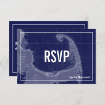 Carte Vintage Cape Cod Mariage Carte RSVP