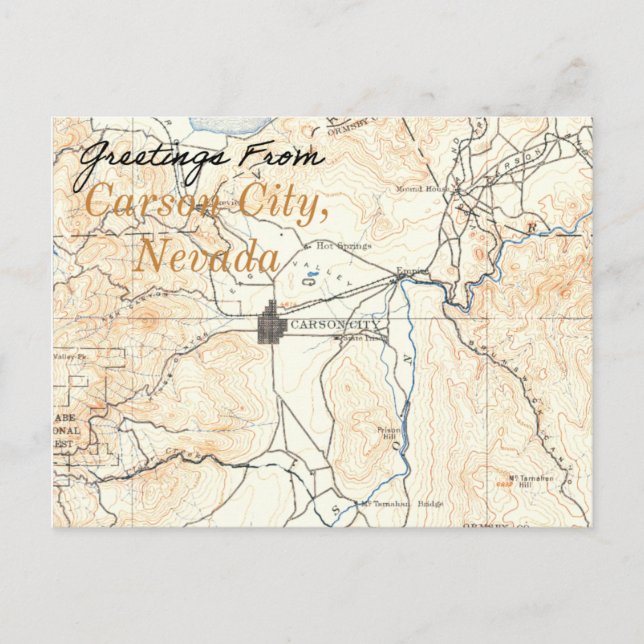 Carte Vintage Carson City Nevada (Devant)