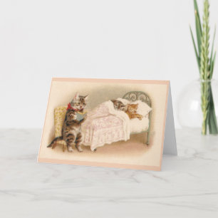 Carte Vintage Cat Bedtime Story Note