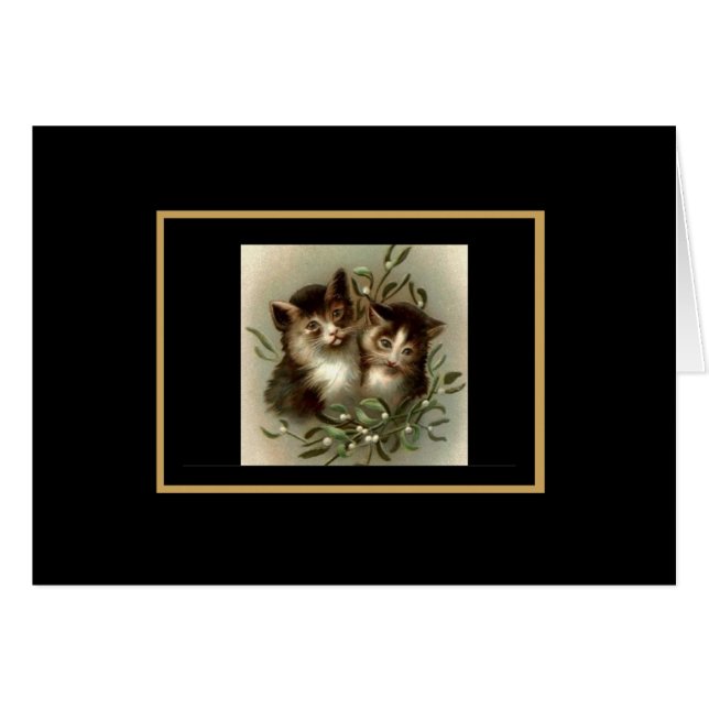 Carte vintage Cat Durée de vie (Devant horizontal)