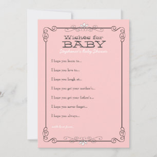 Carte Vintage Chalkboard Wings for Baby shower Card