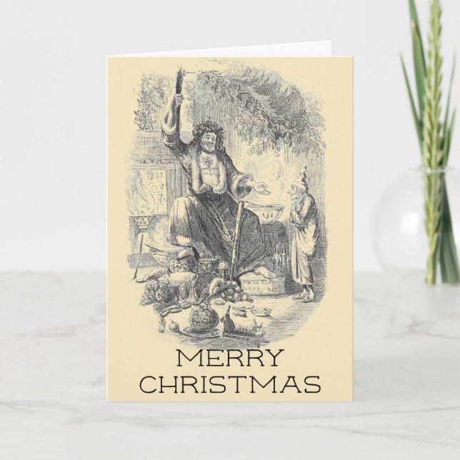 Carte Vintage Charles Dickens Noël Carol Noël (Devant)