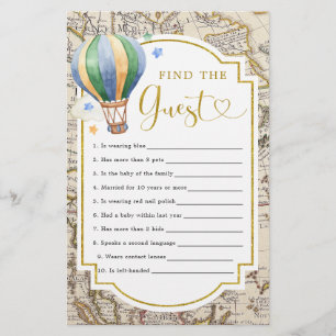 Carte vintage Chaud Air Balloon Douche Trouver L'I