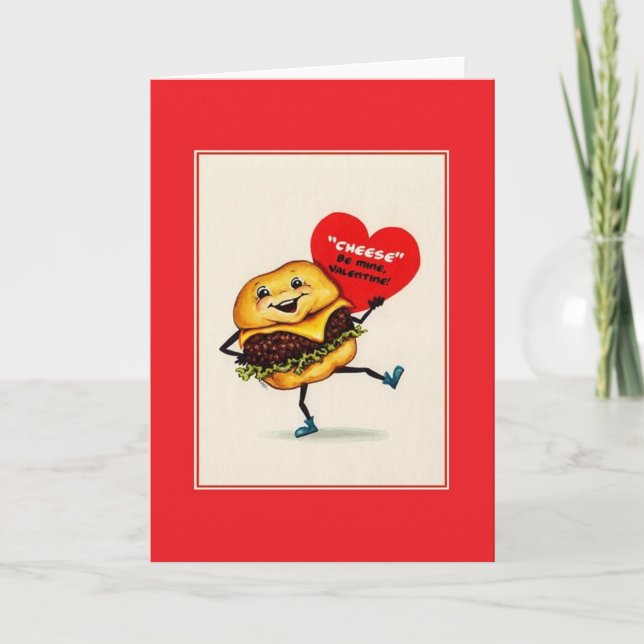 Carte vintage Cheeseburger Valentine (Devant)