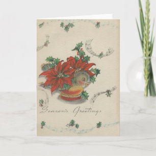 Carte Vintage Christmas Bird Card