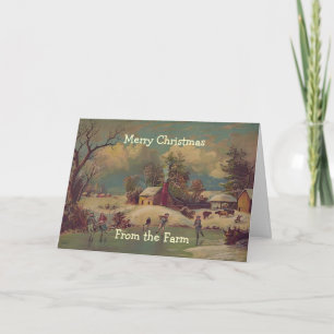 Carte Vintage Christmas Country Farm