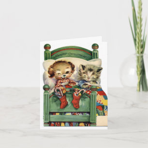 Carte Vintage Christmas Holiday animal