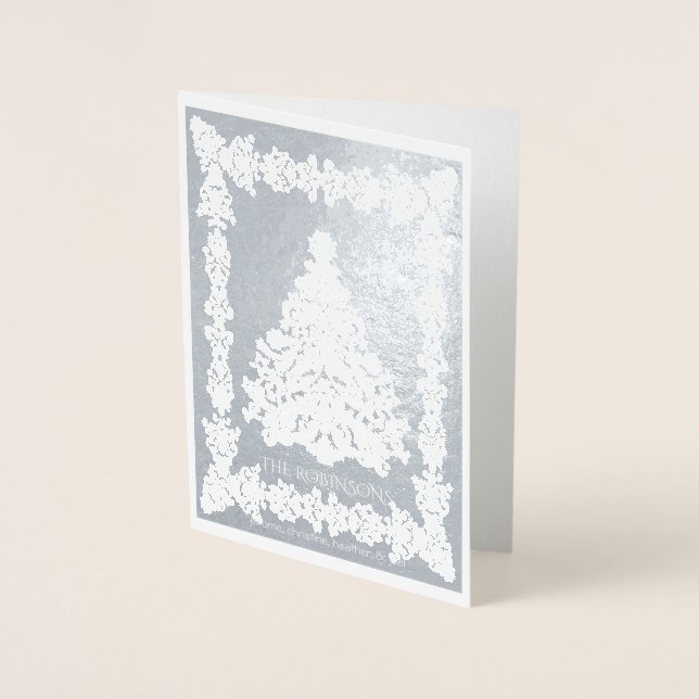 Carte Vintage Christmas Tree Silver (Devant)