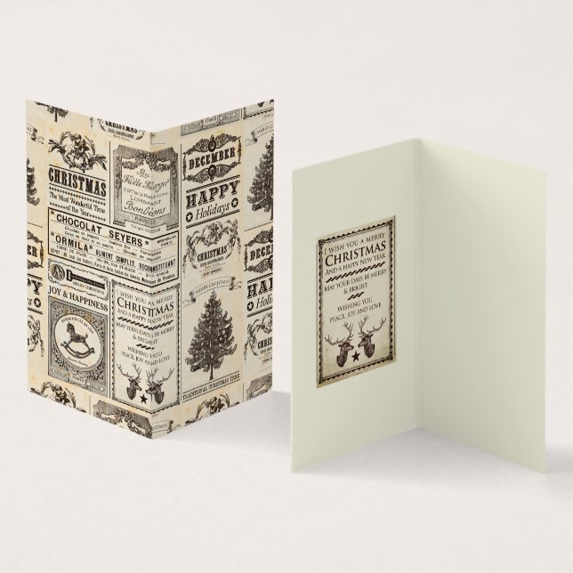 Carte Vintage Christmas Words (Inside and Outside)