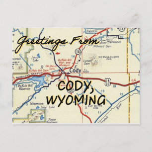 Carte Vintage Cody Wyoming