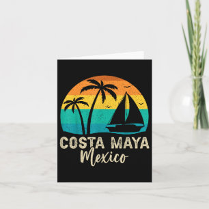 Carte Vintage Costa Maya Mexique Coucher de soleil Famil