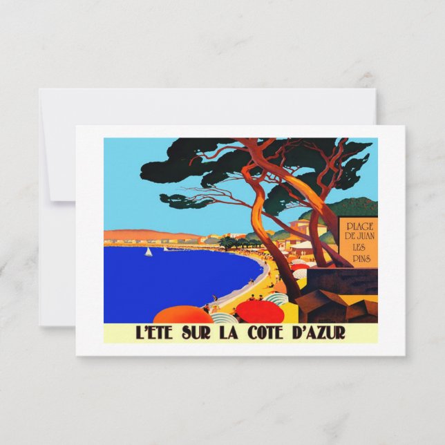 Carte vintage Côte d'Azur (Devant)