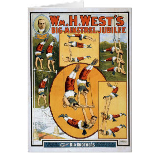 Carte vintage d'affiche de cirque de KRW