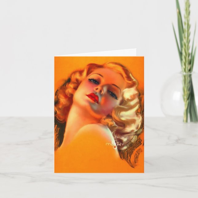 Carte Vintage Dame, Anniversaire (Devant)
