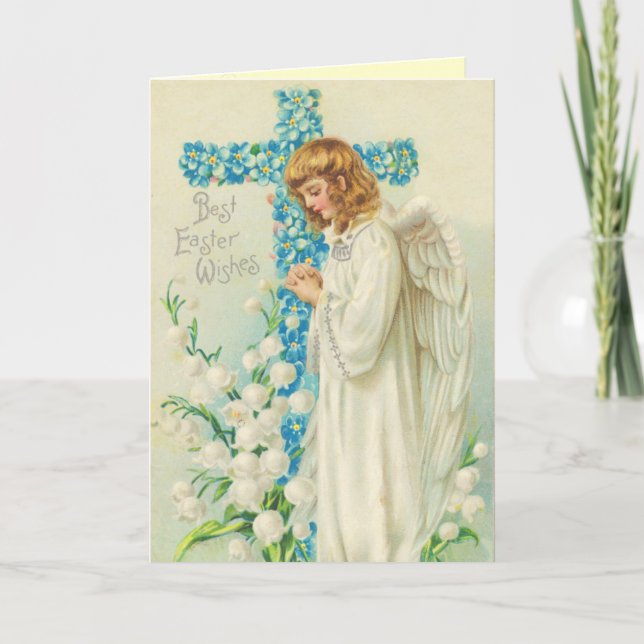 Carte vintage d'ange de Pâques (Devant)