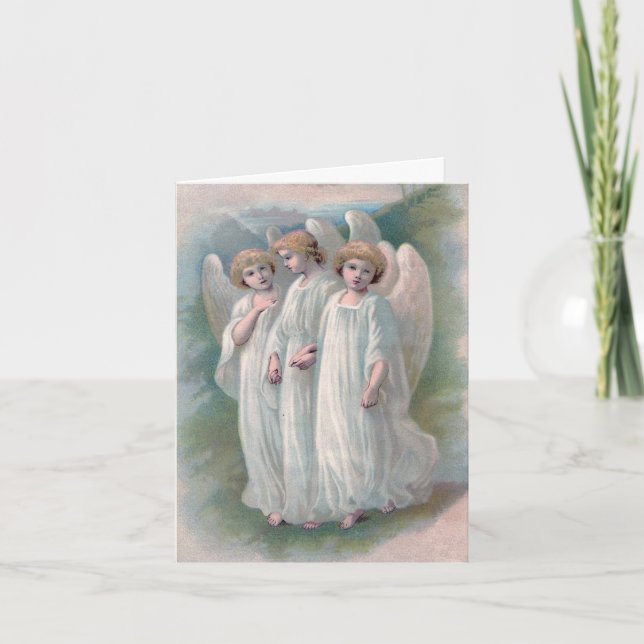 Carte vintage d'anges de Pâques (Devant)