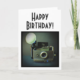 Carte vintage d'appareil-photo de joyeux
