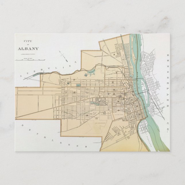 Carte vintage de Albany NY (1895) (Devant)