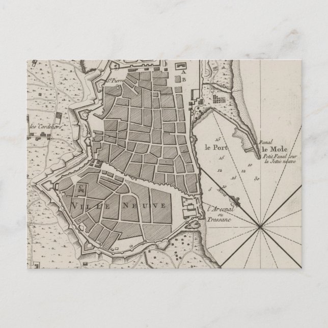 Carte vintage de Barcelone Espagne (1764) (Devant)