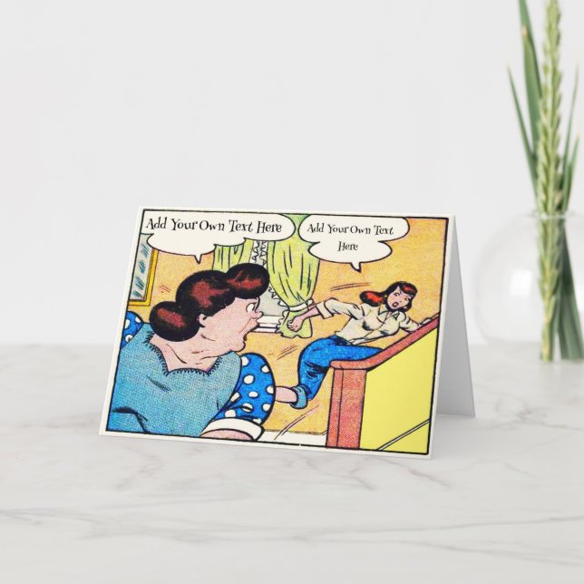 Carte Vintage de BD personnalisée (Devant)