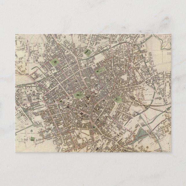 Carte vintage de Birmingham Angleterre (1839) (Devant)