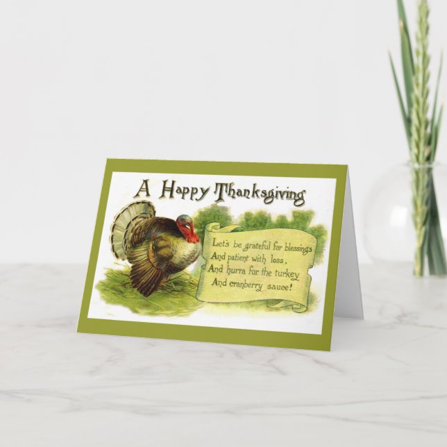 Carte vintage de bon thanksgiving (Devant)