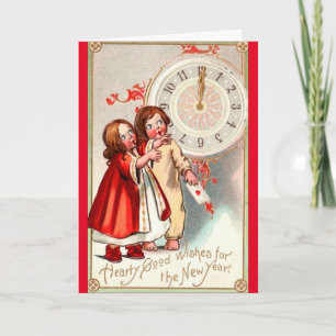 Carte Vintage - De bons voeux pour le Nouvel An,