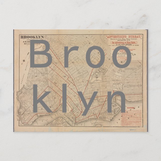 Carte vintage de Brooklyn (Devant)