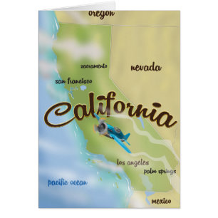 Carte vintage de Californie aux États-Unis