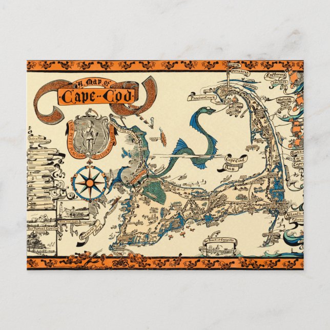 Carte vintage de Cape Cod (Devant)