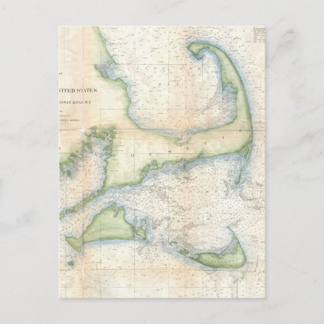 Carte vintage de Cape Cod (1857) (Devant)