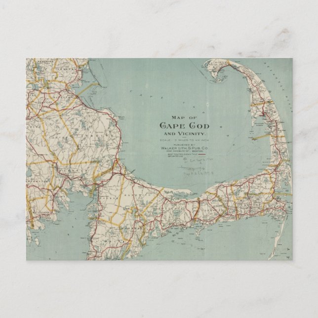 Carte vintage de Cape Cod (1917) (Devant)