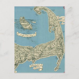 Carte vintage de Cape Cod (1945)