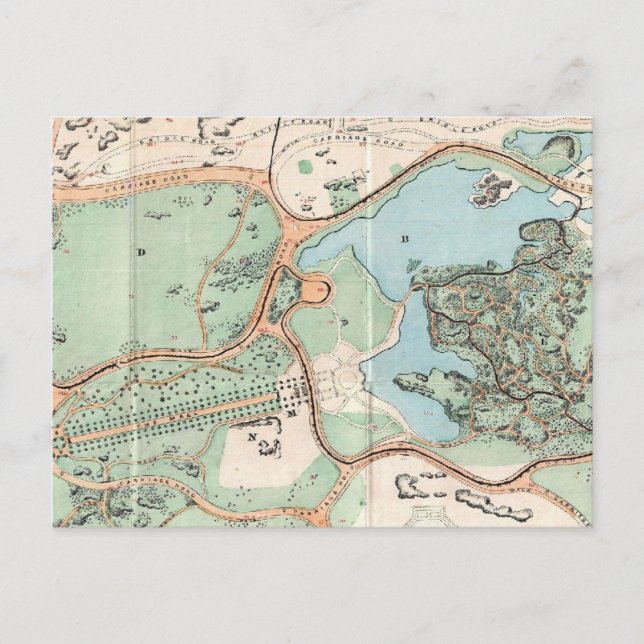 Carte vintage de Central Park (1860) (Devant)