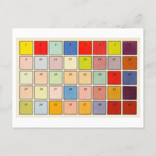 Carte vintage de couleurs pour la coloration des p