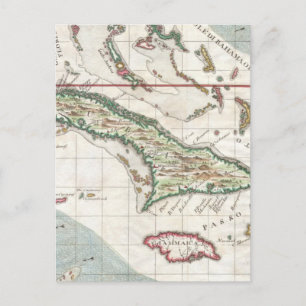 Carte vintage de Cuba et de la Jamaïque (1763)