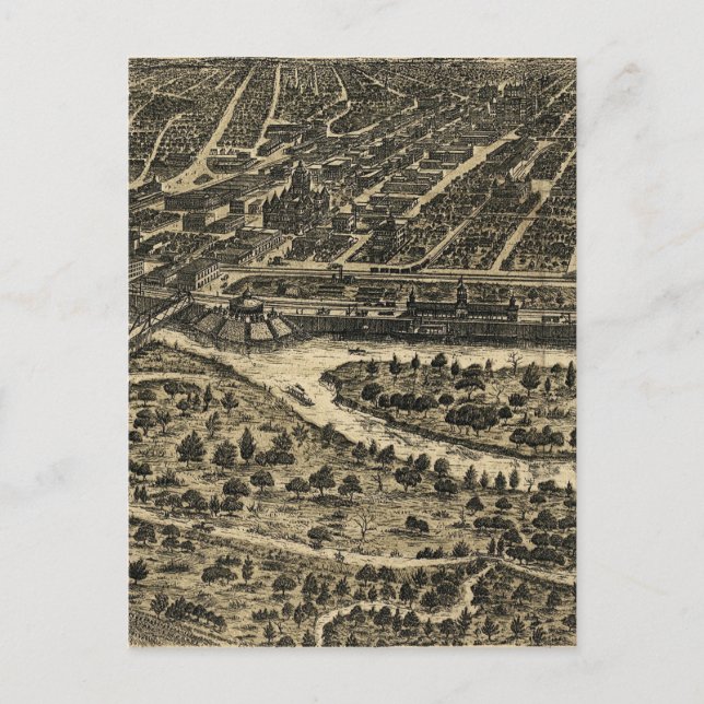 Carte vintage de Dallas Texas (1892) (Devant)