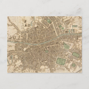 Carte vintage de Dublin (1836)
