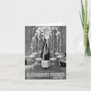 Carte vintage de Félicitations Champagne